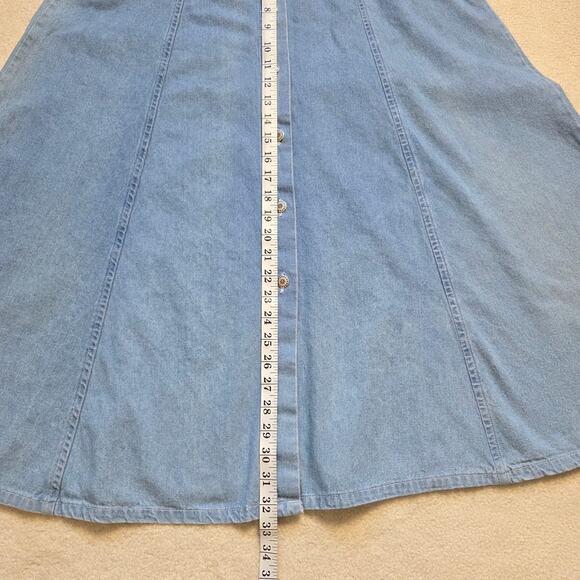 No Excuses Junior/Misses 9/10 Vintage Y2K 90s Denim A-Line Button Front Skirt - Picture 8 of 11